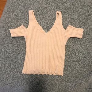 Cream t shirt/crop top